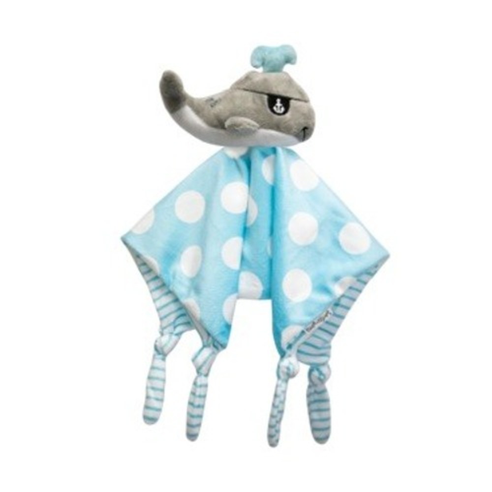 Earth Nymph Baby Lovey Pirate Whale Security Blanket Polka Dot Knotted Knot Blue